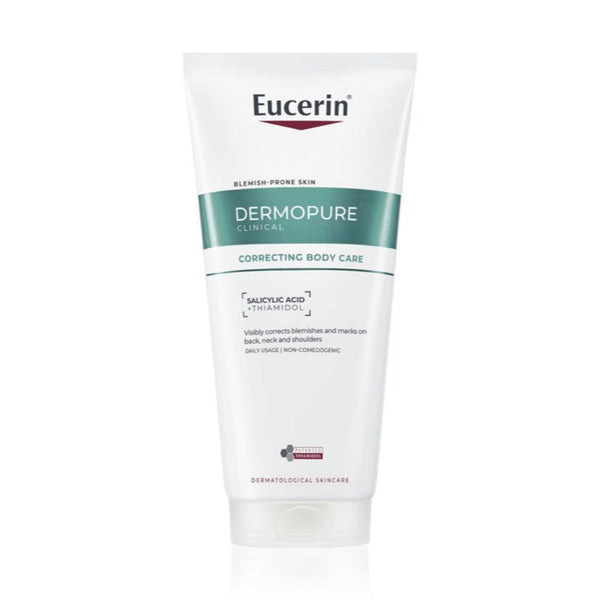 Eucerin Dermopure Correcting Body Care tube on a white background