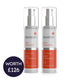 Two skincare bottles labeled 'Environ Skin EssentiA' on a white background with a price tag label.