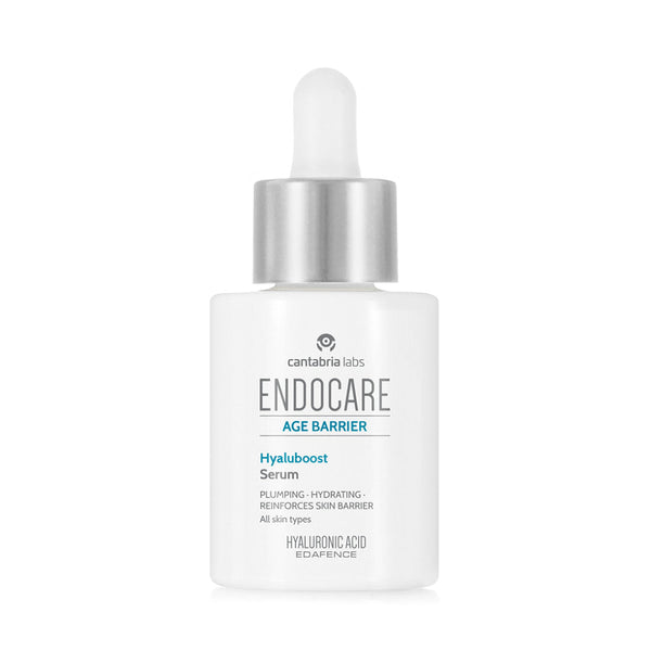 Endocare serum bottle with dropper on a white background