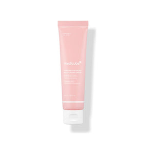 Pink tube of medicube cream on a white background