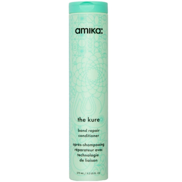 Amika 'the kure' bond repair conditioner bottle on a white background