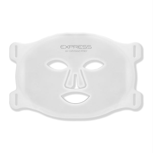 White face mask with 'Express' branding on a white background
