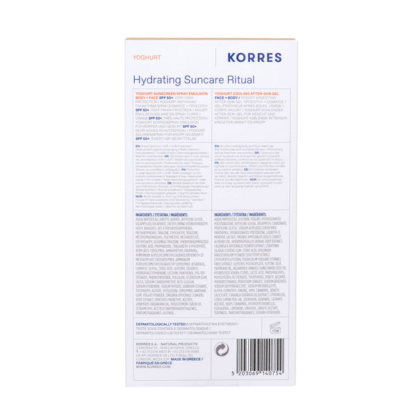 KORRES Hydrating Suncare Ritual Yogurt Spray Sunscreen SPF 50 150ml & After Sun 50ml