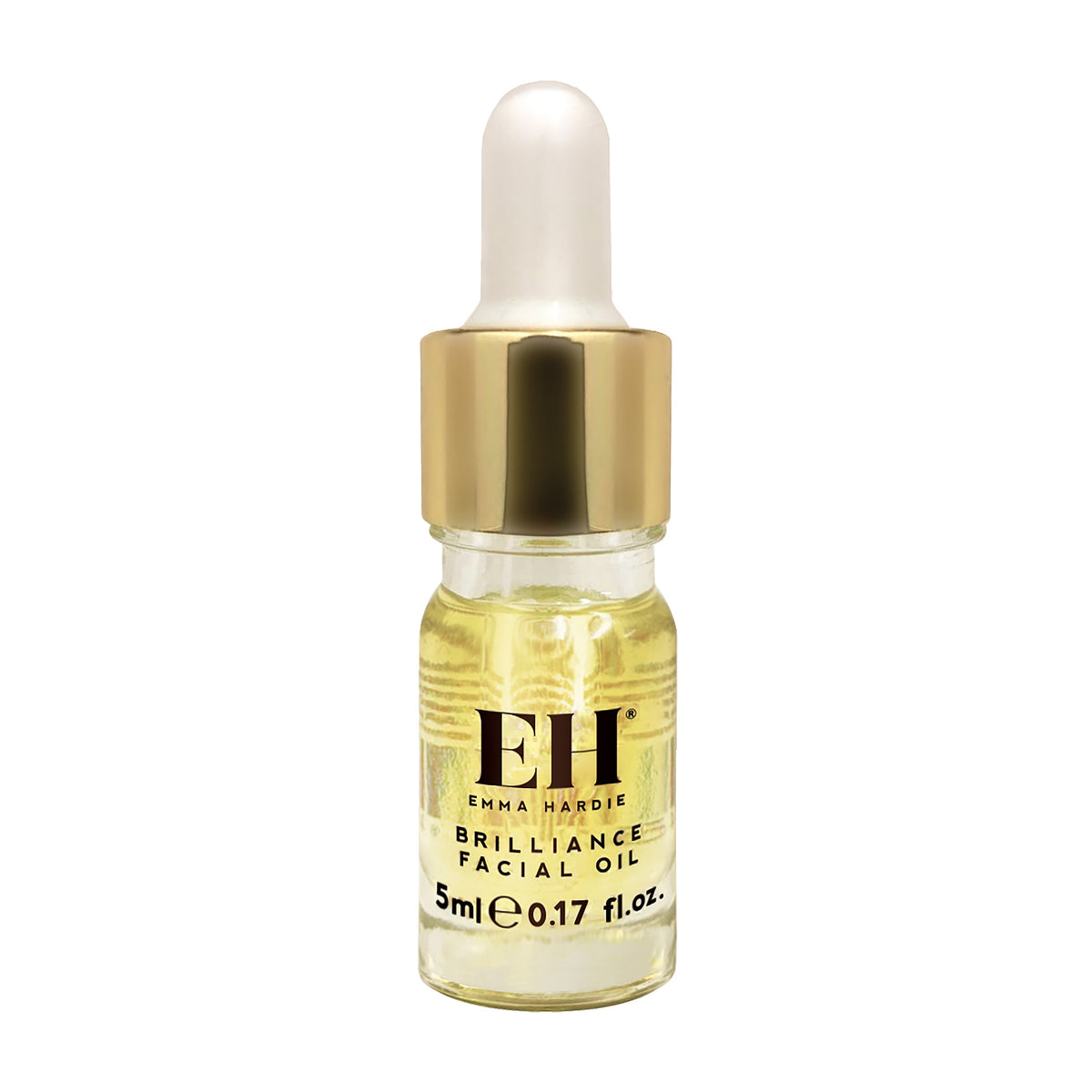 EMMA HARDIE Brilliance Facial Oil dropper bottle on a white background