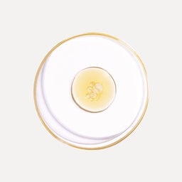 Clear glass plate with gold rim on a white background