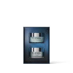 ELEMIS skincare set with two jars in a box on a white background