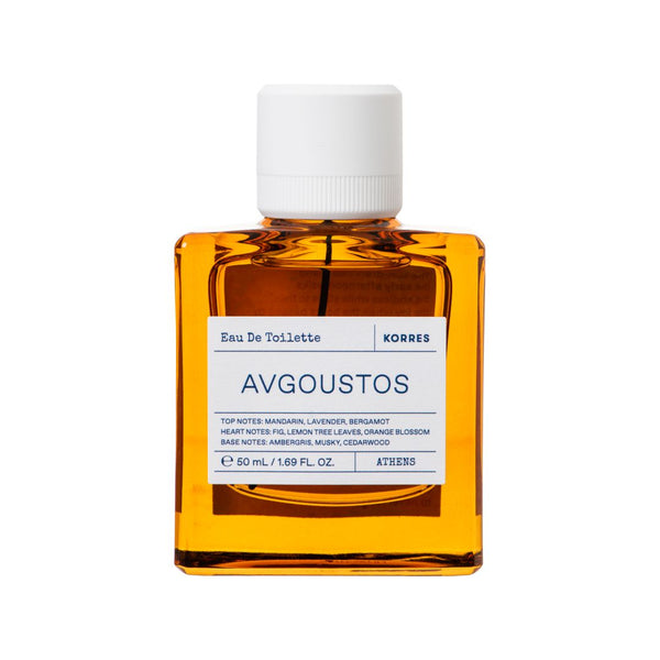Korres Avgoustos Eau De Toilette bottle on a white background