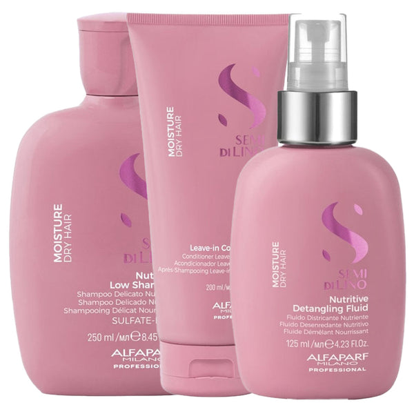Alfaparf Milano Semi di Lino Moisture Hydration Haircare Trio