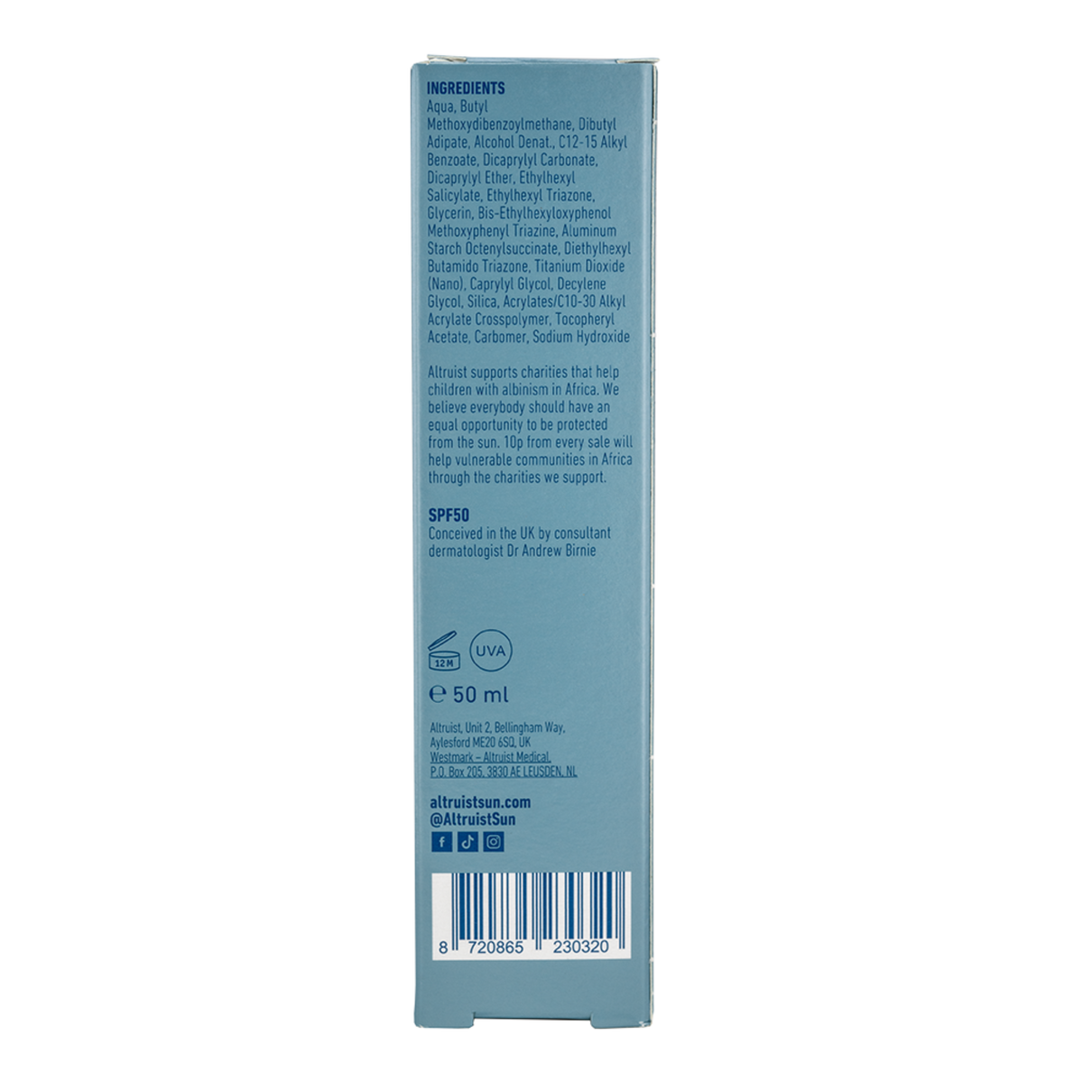 Altruist Oily Skin Cream SPF50