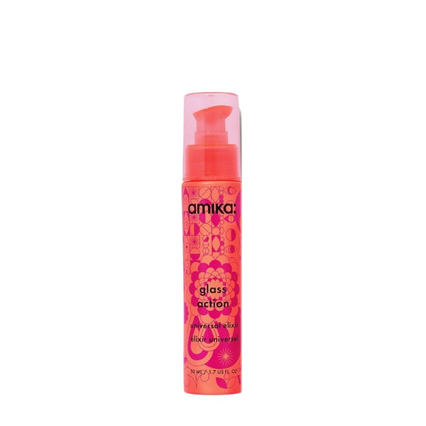 Amika glass action hair product on a white background