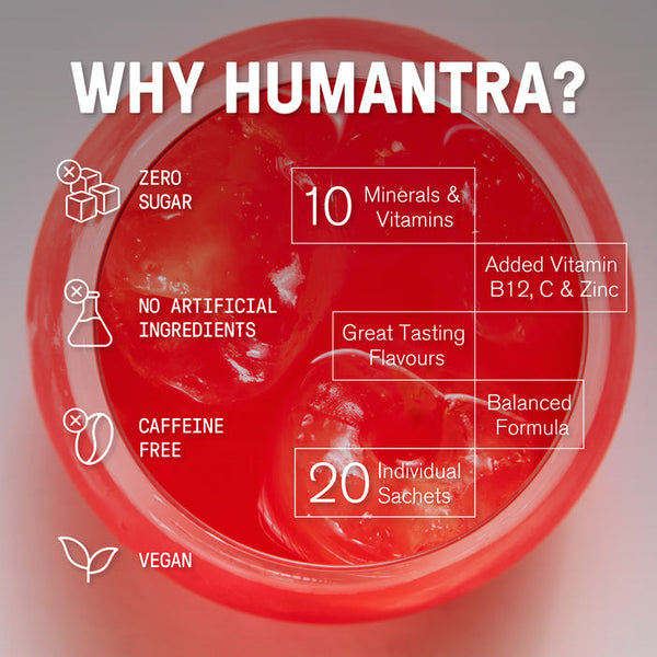 Humantra Berry Pomegranate Electrolyte Powder, 20 Sachets