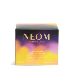 NEOM Cosy Nights scented candle packaging on a white background