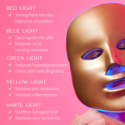 MZ SKIN Light Therapy Golden Facial Treatment Device (UK Plug)