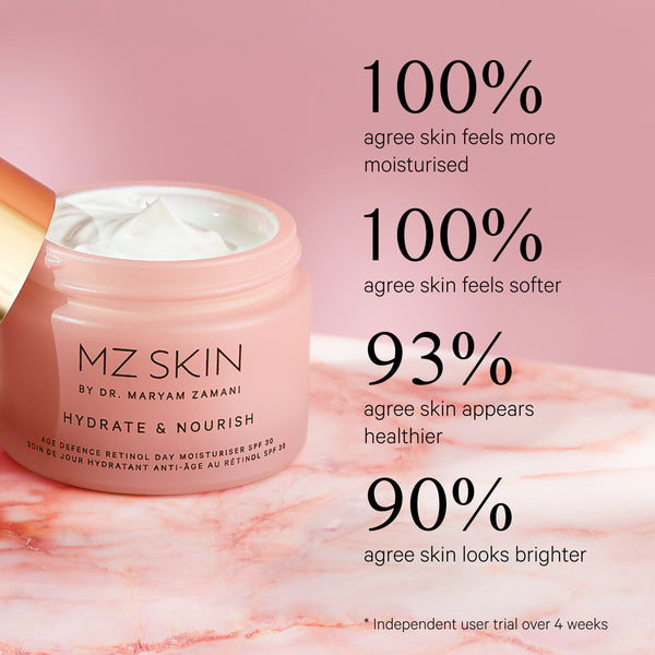 MZ SKIN Hydrate & Nourish Age Defence Retinol Day Moisturiser SPF 30 50ml