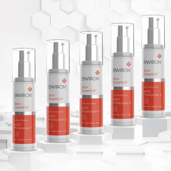 Set of Environ skincare products on a white background