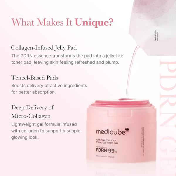 Medicube PDRN Pink Collagen Gel Toner Pads x70