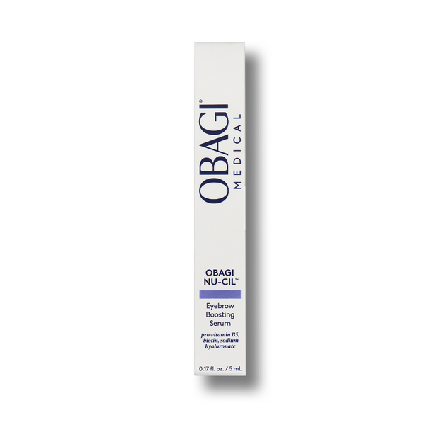 Obagi Nu-Cil eyebrow boosting serum packaging on a white background
