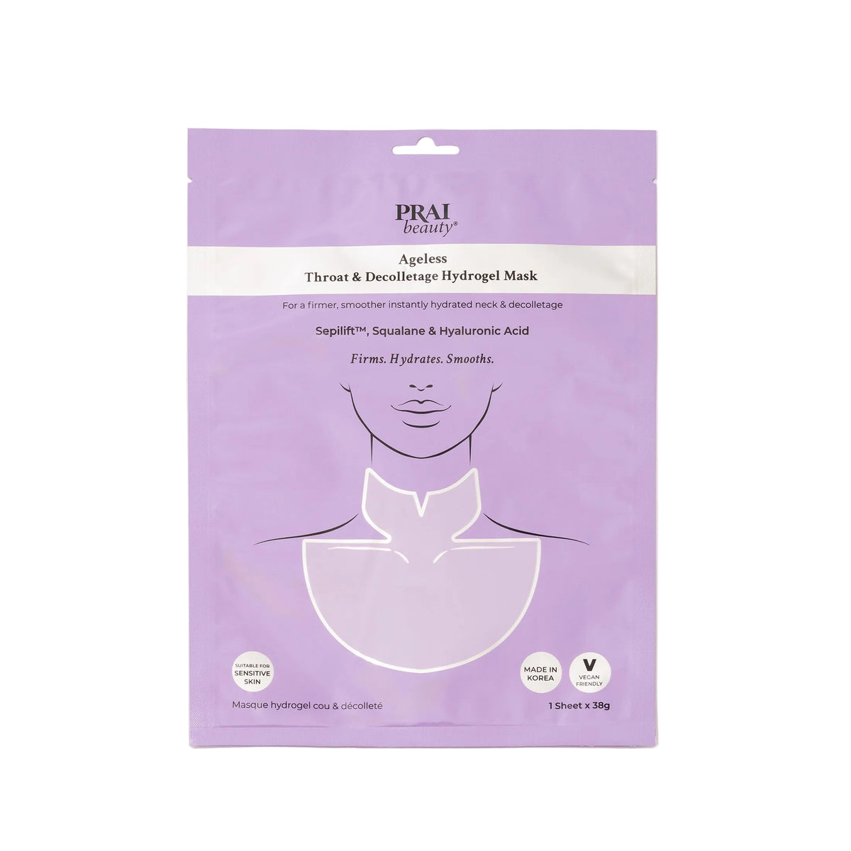 Prai Beauty Ageless Neck & Decolletage Hydrogel Mask - Single