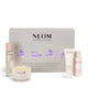 NEOM wellbeing collection with various products on a white background