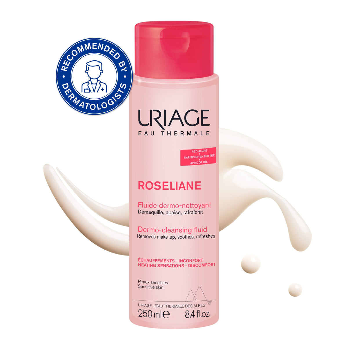 Uriage Roséliane Dermo-Cleansing Fluid for Face & Eyes 250ml