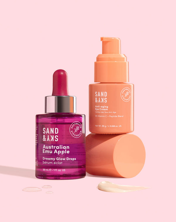 Sand and Sky Australian Emu Apple and anti ageing cream bottles