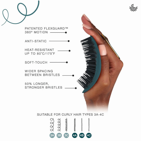 Manta Thick, Curly or Coily Brush - Soft Teal