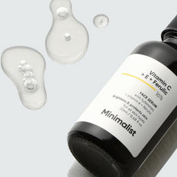 Minimalist Vitamin C + E + Ferulic 16% bottle and texture