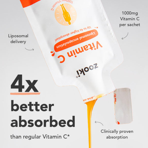 Zooki Zooki Liposomal Vitamin C 1,000mg, Citrus Orange Flavour - 14x15ml sachets
