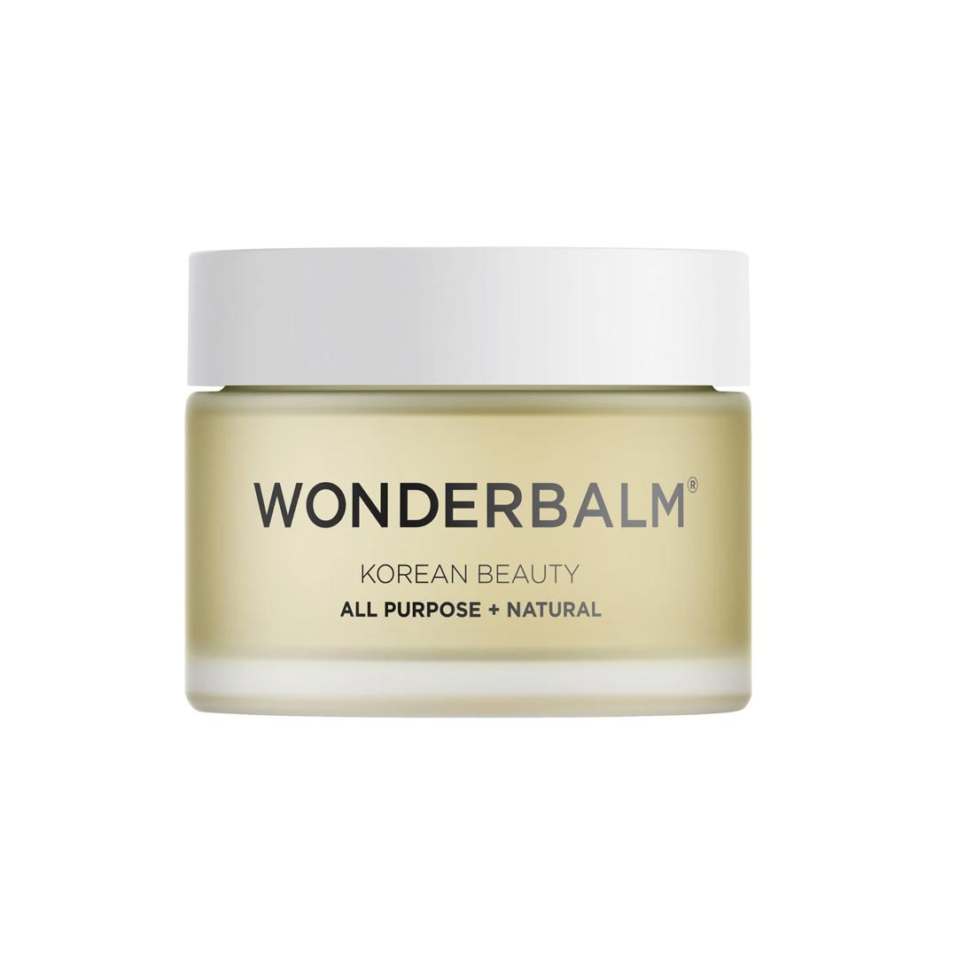 WonderBalm jar with white lid on a white background