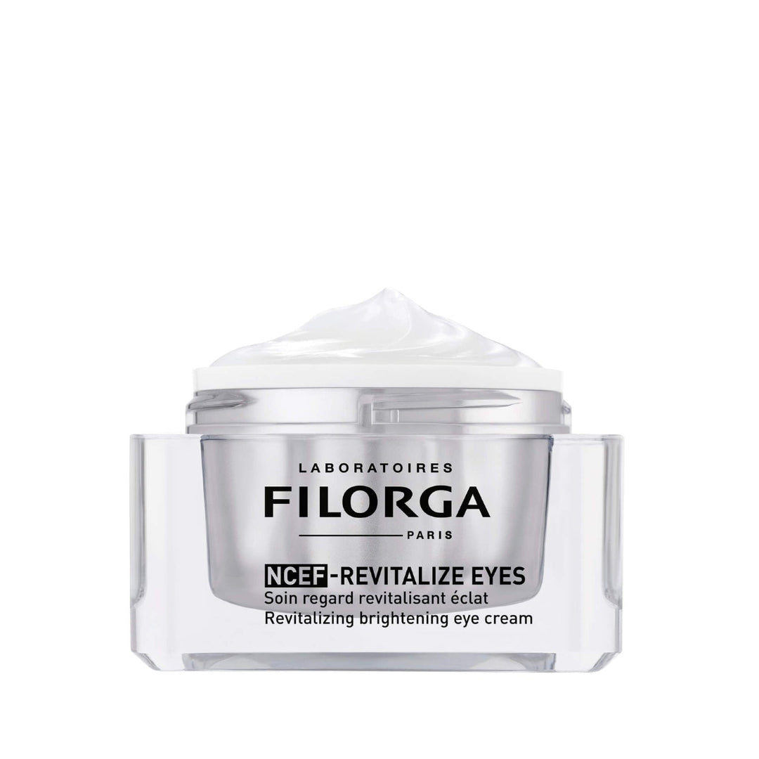 Filorga NCEF-Revitalize Eyes cream jar on a white background
