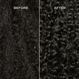 Comparison of curly hair texture labeled 'Before' and 'After'.