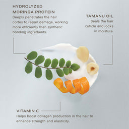 Product ingredients with text on a gray background