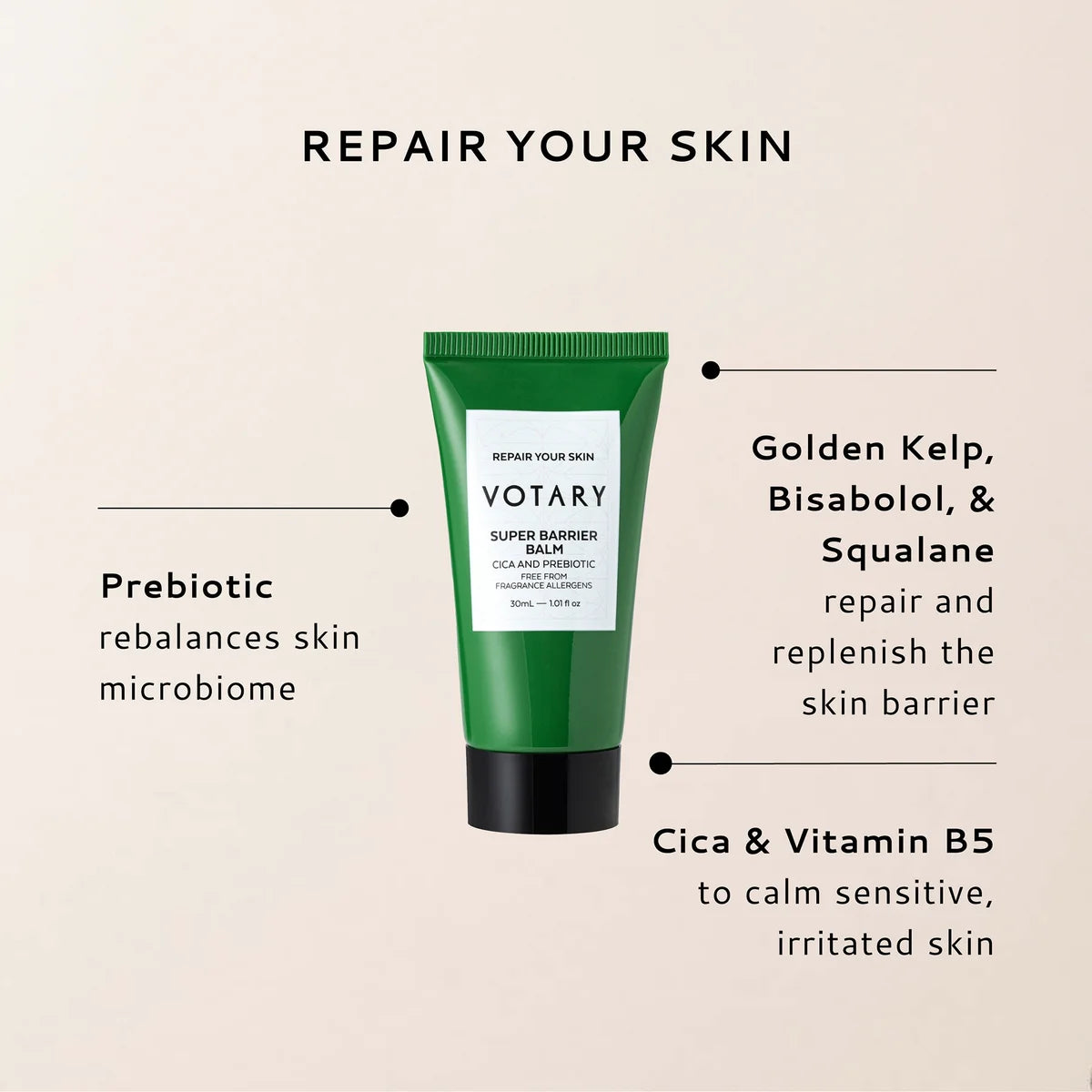 VOTARY Super Barrier Balm Cica and Prebiotic 30ml
