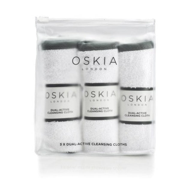 OSKIA Dual-Active Cleansing Cloths in a plastic pack