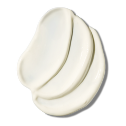 White cream swatch on a white background