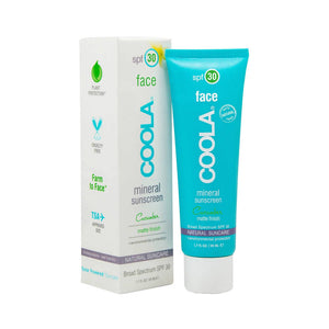 COOLA Mineral Matte SPF30 Cucumber and packaging