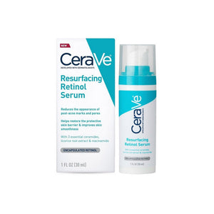 CeraVe Resurfacing Retinol Serum with Ceramides & Niacinamide for Blemish-Prone Skin 30ml and packaging 