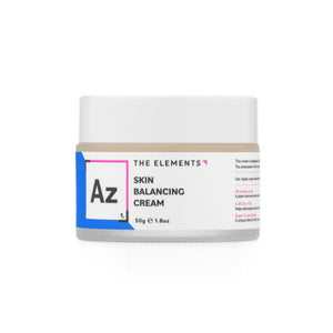 White and blue The Elements Skin Balancing Cream tub