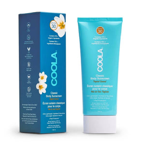 COOLA Body Lotion SPF30 Coconut and packaging