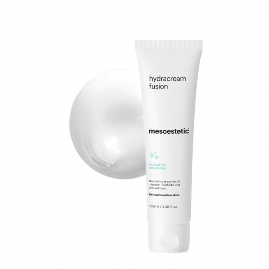 mesoestetic Hydracream Fusion and its contents poured behind it